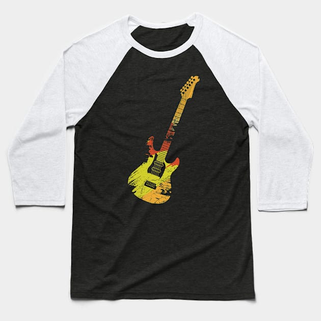 Guitar Gift Guitarist Musical Instrument Baseball T-Shirt by AlleyField